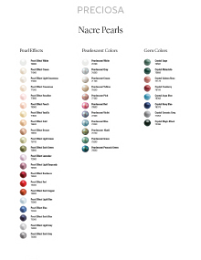 Preciosa Color Chart Nacre Pearls