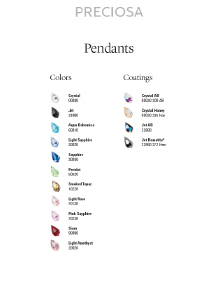 Preciosa Color Chart Pendants